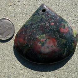 Bloodstone Gemstone Focal Bead 1282012